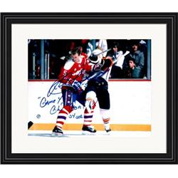 713858 8 x 10 in. Rod Langway Autographed Washington Capitals Matted & Framed Game 4 GW Goal Photo