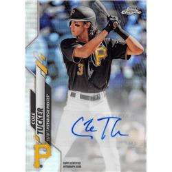 700257 Cole Tucker Autographed Pittsburgh Pirates 2020 Topps Chrome Refractor No.USACT Baseball Card