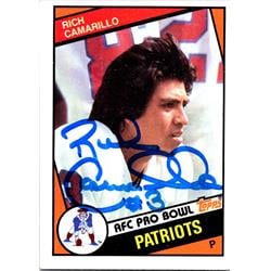 700344 Rich Camarillo Autographed New England Patriots, SC 1984 Topps No.132 Football Card