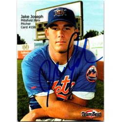 700608 Jake Joseph Autographed Pittsfield Mets 2000 Team Best Rookie No.156 Baseball Card
