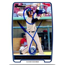 700621 Jonathan Galvez Autographed San Diego Padres, JZ 2012 Bowman 1st Rookie Bp69 Baseball Card