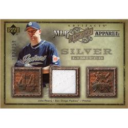 700769 Jake Peavy Player Worn Jersey Patch San Diego Padres 2006 Upper Deck Artifacts No.MLBPE LE 182-250 Baseball Card