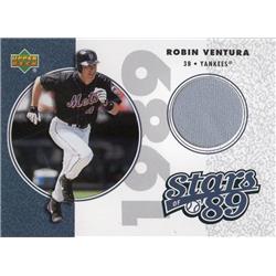 700782 Robin Ventura Player Worn Jersey Patch New York Mets 2002 Upper Deck Stars No.SLRV Baseball Card