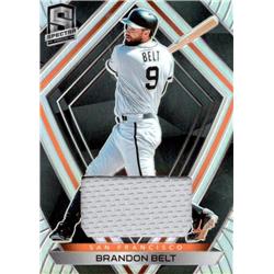 700884 Brandon Belt Player Worn Jersey Patch San Francisco Giants 2020 Panini Chronicles Spectra Prizm Refractor No.4 Baseball Card