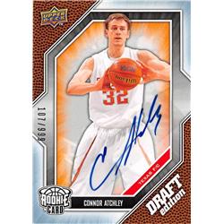 700901 Connor Atchley Autographed Texas Longhorns 2009 Upper Deck Draft Rookie No.61 LE 107-999 Basketball Card