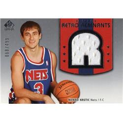 700909 Nenad Krstic Player Worn Jersey Patch New Jersey Nets 2005 Upper Deck Retro Remnants Rookie No.129 LER 68-499 Basketball Card