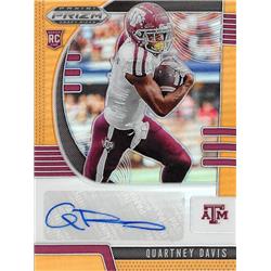700930 Quartney Davis Autographed Texas A&M Aggies 2020 Panini Prizm Rookie Refractor No.274 LE 125-125 Football Card