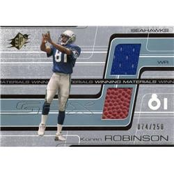 701034 Koren Robinson Player Worn Jersey Patch Seattle Seahawks 2001 Upper Deck Spx No.WMKR LE 74-250 Football Card