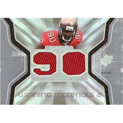 701037 Gaines Adams Player Worn Jersey Patch Tampa Bay Buccaneers 2007 Upper Deck Winning Materials No.WMGA Football Card