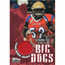 701072 Keyaron Fox Player Worn Jersey Patch Georgia Tech Yellow Jackets 2004 Topps Big Dogs Draft Rookie No.DBKF Football Card