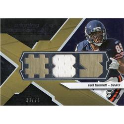 701084 Earl Bennett Player Worn Jersey Patch Chicago Bears 2008 Upper Deck Winning Materials No.WMEB LE 38-75 Football Card