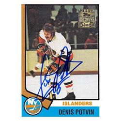 701303 Denis Potvin Autographed New York Islanders 2002 Topps O-Pee-Chee Archives No.195 Hockey Card