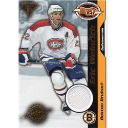 701360 Eric Weinrich Player Worn Jersey Patch Montreal Canadiens 2001 Pacific Titanium Draft Day No.9 Hockey Card