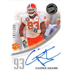 701431 Gaines Adams Autographed Clemson Tigers 2007 Press Pass Rookie No.GA LE 187-200 Football Card -  Autograph Warehouse