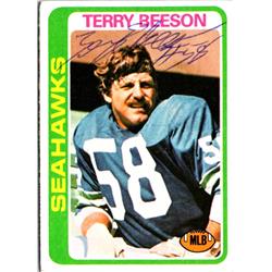 701498 Terry Beeson Autographed Seattle Seahawks, SC 1978 Topps No.313 Football Card