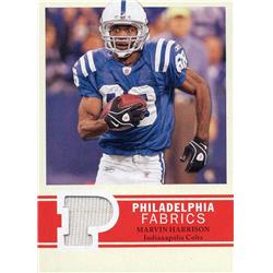 701682 Marvin Harrison Player Worn Jersey Patch Indianapolis Colts 2009 Upper Deck Fabrics No.PFHA Football Card