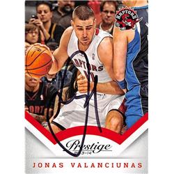 701774 Jonas Valanciunas Autographed Toronto Raptors 2013 Panini Prestige No.50 Basketball Card