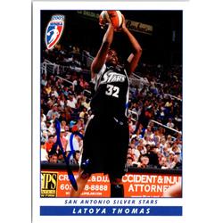 701790 Latoya Thomas Autographed San Antonio Silver Stars 2005 Wnba Enterprises No.2 Basketball Card