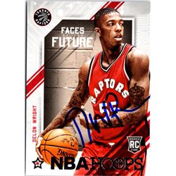 701821 Delon Wright Autographed Toronto Raptors 2015 Panini Hoops Rookie No.14 Basketball Card