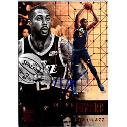 701845 Derrick Favors Autographed Utah Jazz 2018 Panini Essentials Refractor No.29 Basketball Card
