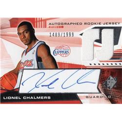 701909 Lionel Chalmers Autographed Player Worn Jersey Patch Los Angeles Clippers 2004 Upper Deck No.121 Basketball Card