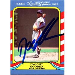 701960 Dwight Gooden Autographed New York Mets, Doc 1987 Fleer Limited No.18 Baseball Card