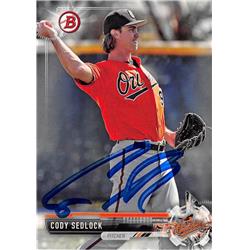 702039 Cody Sedlock Autographed Baltimore Orioles 2017 Bowman Rookie No.BD170 Baseball Card