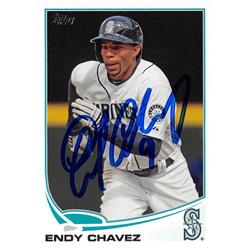 702093 Endy Chavez Autographed Seattle Mariners 2013 Topps No.UH327 Baseball Card