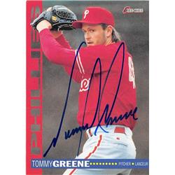 702138 Tommy Greene Autographed Philadelphia Phillies 1994 O-Pee-Chee No.137 Baseball Card