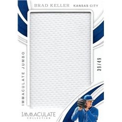 702169 Brad Keller Player Worn Jersey Patch Kansas City Royals 2019 Panini Immaculate Jumbo No.IJBK LE 39-49 Baseball Card