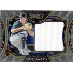 702184 Tucker Davidson Player Worn Jersey Patch Atlanta Braves 2021 Panini Select Rookie No.HRJSTD Baseball Card