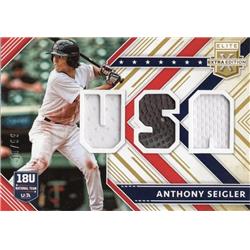 702209 Anthony Seigler Player Worn Jersey Patch New York Yankees 2018 Panini Elite Extra Rookie No.USAMAS LE 10-99 Baseball Card