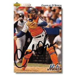 688652 Charlie Obrien Autographed New York Mets 1992 Upper Deck No.381 Baseball Card
