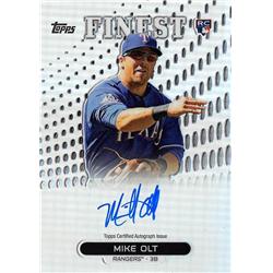 688849 Mike Olt Autographed Texas Rangers 2013 Topps Finest Rookie Refractor No.RAMO Baseball Card