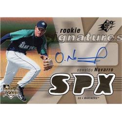 688870 Oswaldo Navarro Autographed Seattle Mariners 2007 Upper Deck Rookie No.136 Baseball Card