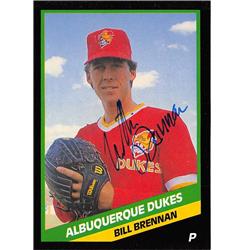 688892 Bill Brennan Autographed Los Angeles Dodgers Albuquerque Dukes 1988 CMC No.6 Baseball Card