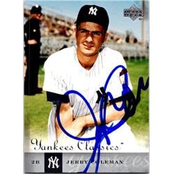 688917 Jerry Coleman Autographed New York Yankees, JZ 2004 Upper Deck Classics No.63 Baseball Card