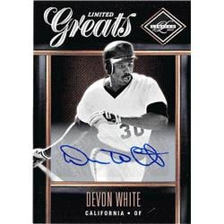 689012 Devon White Autographed California Angels 2012 Panini Limited Greats No.38 Baseball Card