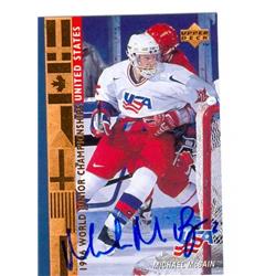 689075 Michael Mcbain Autographed Team USA 1996 Upper Deck Juniors No.570 Hockey Card