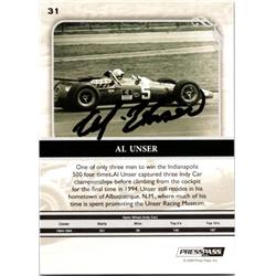 689431 Al Unser Sr. Autographed Auto Racing, NASCAR & SC 2009 Press Pass Legends No.31 on Back Trading Card