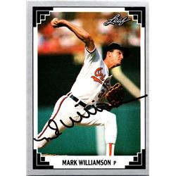689663 Mark Williamson Autographed Baltimore Orioles 1991 Leaf No.21 Baseball Card