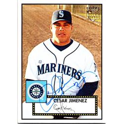 689732 Cesar Jimenez Autographed Seattle Mariners, JZ 2007 Topps 52 Rookie No.147 Baseball Card