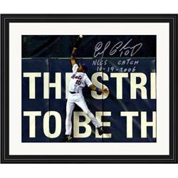 700060 11 x 14 in. Endy Chavez Autographed Inscribed NLCS Catch 10 19 2006 New York Mets Matted Framed Photo