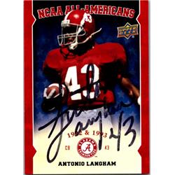 677282 Antonio Langham Autographed Alabama Crimson Tide, SC 2012 Upper Deck NCAA All Americans 1992 & 1993 No.AA-AL Football Card -  Autograph Warehouse