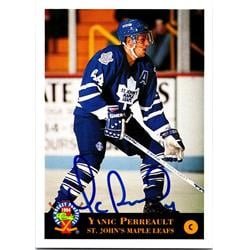 677362 Yanic Perreault Autographed St. Johns Maple Leafs 1994 Classic Prospects No.113 Hockey Card
