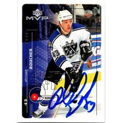 677384 Philippe Boucher Autographed Los Angeles Kings 1998 Upper Deck MVP No.99 Hockey Card