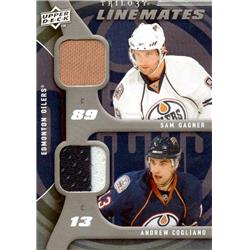 687687 Andrew Cogliano & Sam Gagner Player Worn Jersey Patch Edmonton Oilers 2010 Upper Deck Trilogy Linemates No.LMCG Hockey Card