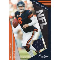 687743 Jay Cutler Player Worn Jersey Patch Chicago Bears 2011 Panini Prestige Stars No.26 Football Card