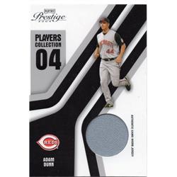 687792 Adam Dunn Player Worn Jersey Patch Cincinnati Reds 2004 Donruss Playoff Prestige No.PC2 Baseball Card