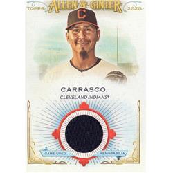 687894 Carlos Carrasco Player Worn Jersey Patch Cleveland Indians 2020 Topps Topps Allen & Ginter No.FSRBCC Baseball Card